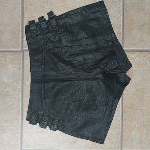 Faux leather shorts